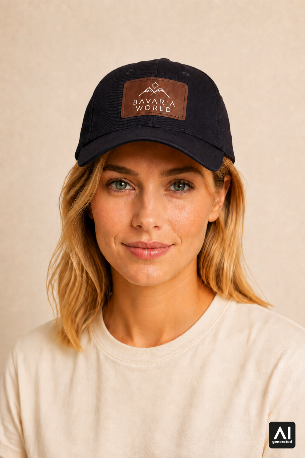 Bavaria World Cap Damen in Schwarz – Vorderansicht am Model