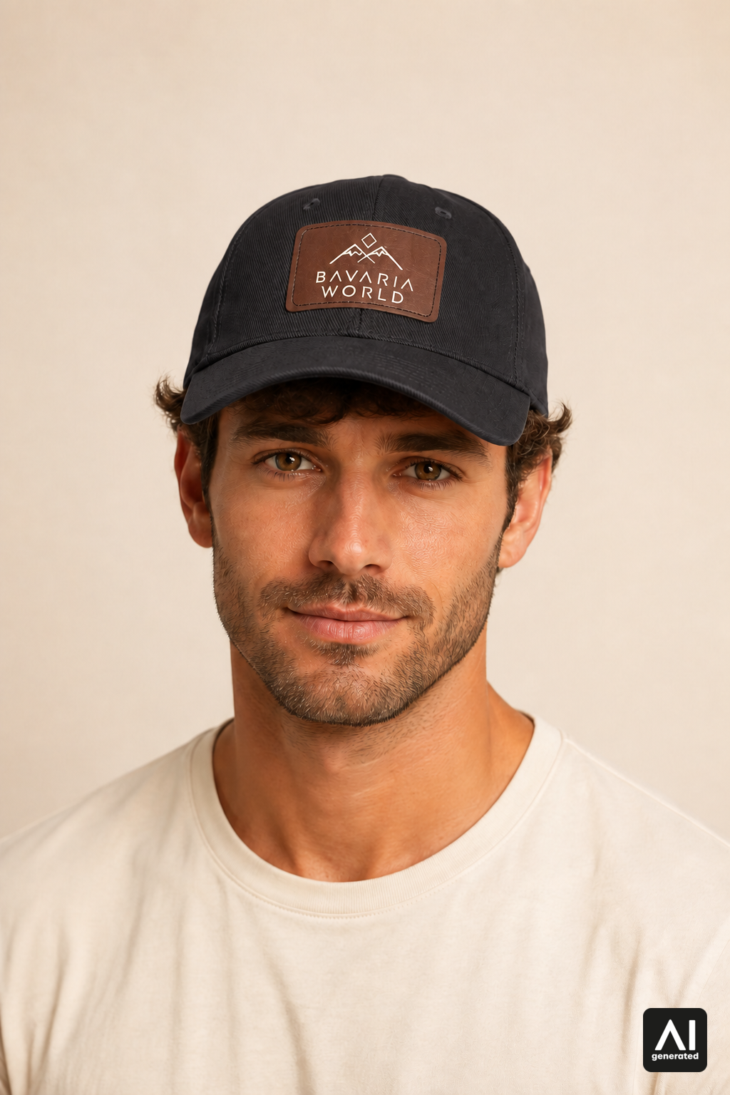 Bavaria World Cap Herren in Schwarz – Vorderansicht am Model