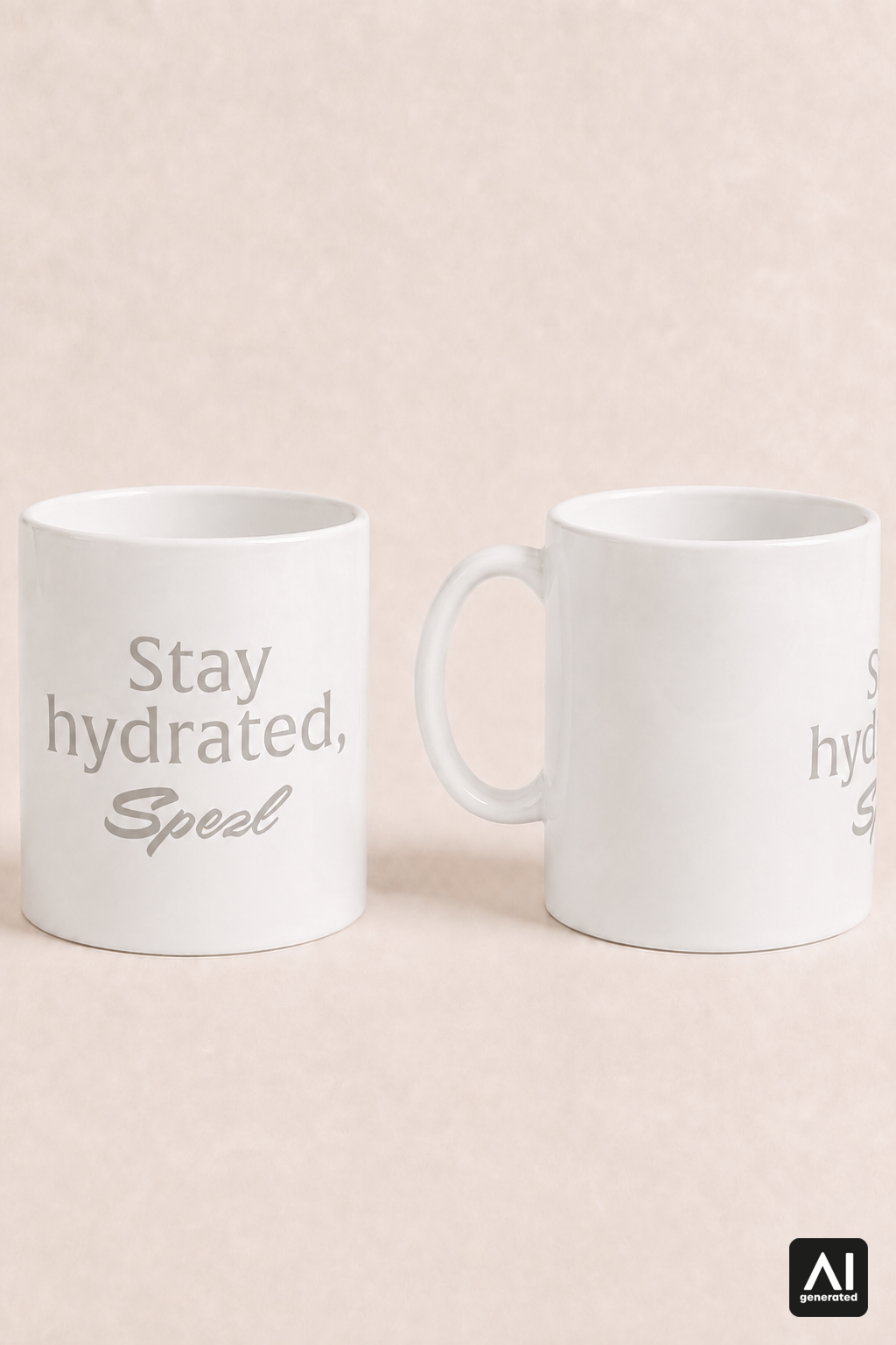 Tasse Stay hydrated, Spezl – Produktansicht in Silber