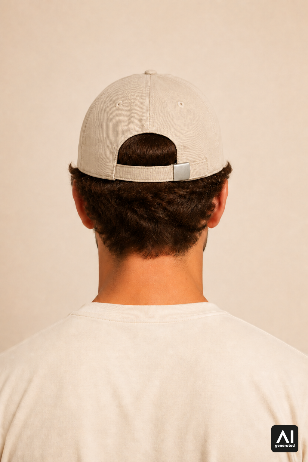 Bavaria World Cap Herren in Beige – Rückansicht mit Metallverschluss