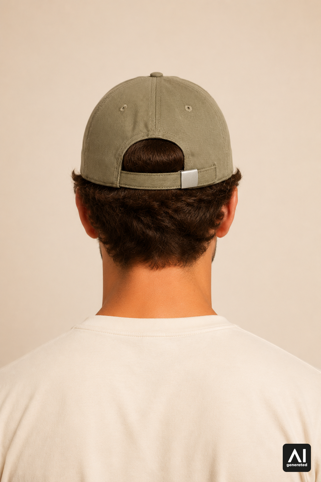 Bavaria World Cap Herren in Light Olive – Rückansicht mit Metallverschluss