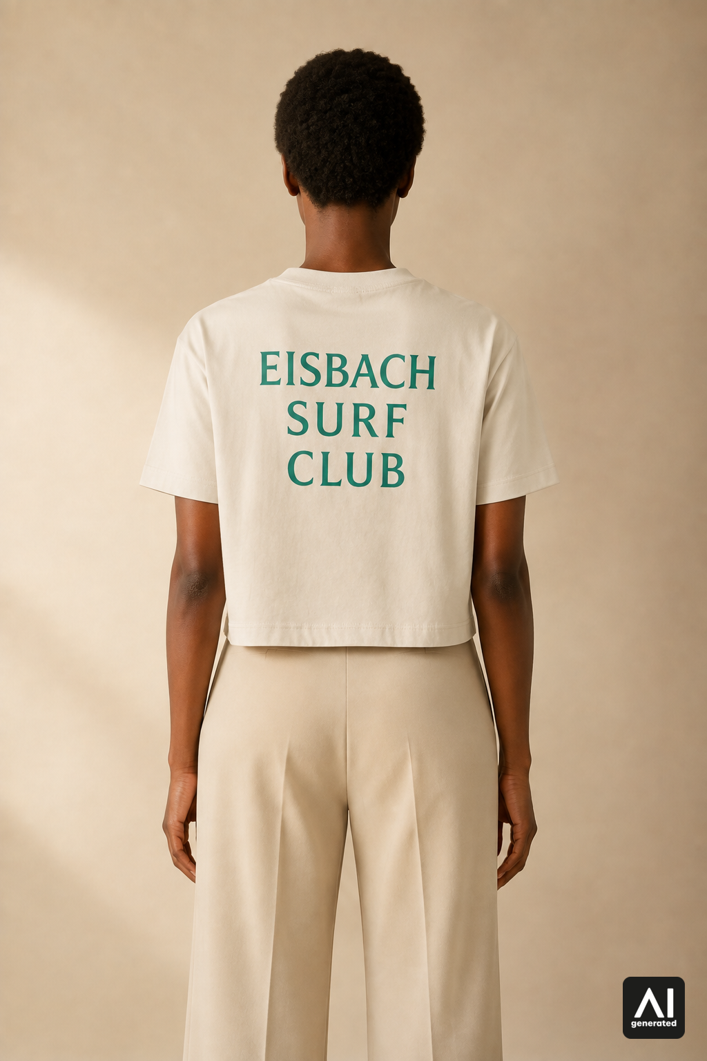 T-Shirt „Eisbach Surf Club Mid-Crop Damen – Rückansicht