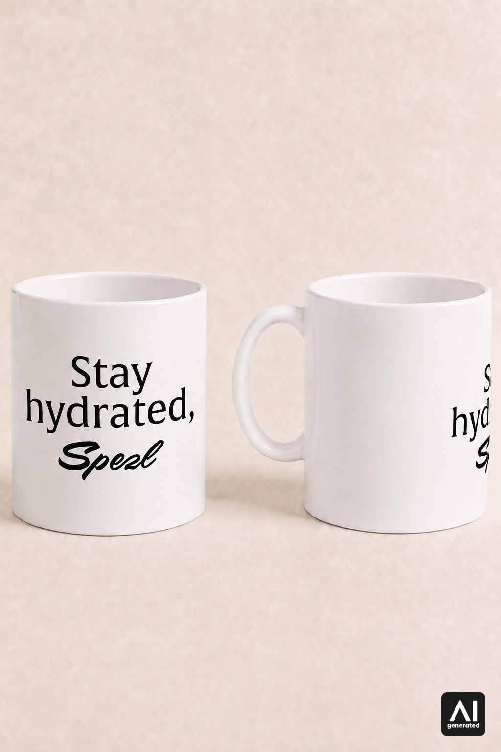 Tasse Stay hydrated, Spezl – Produktansicht in Schwarz