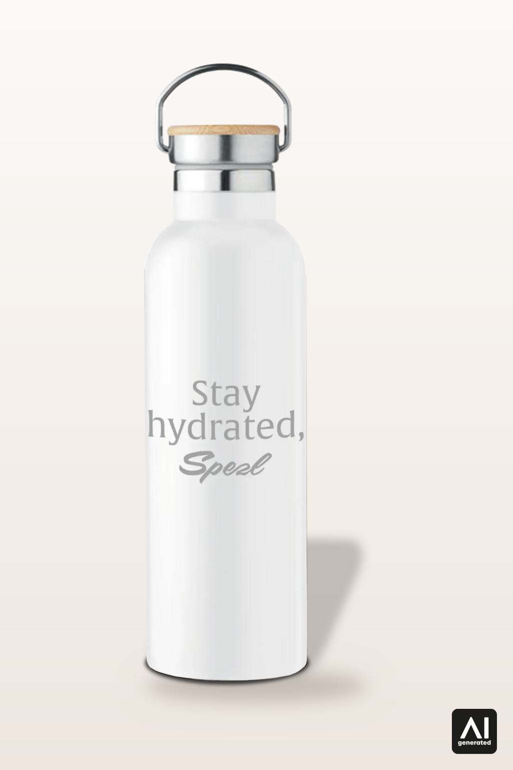 Edelstahlflasche Stay Hydrated, Spezl – Produktansicht in Silber