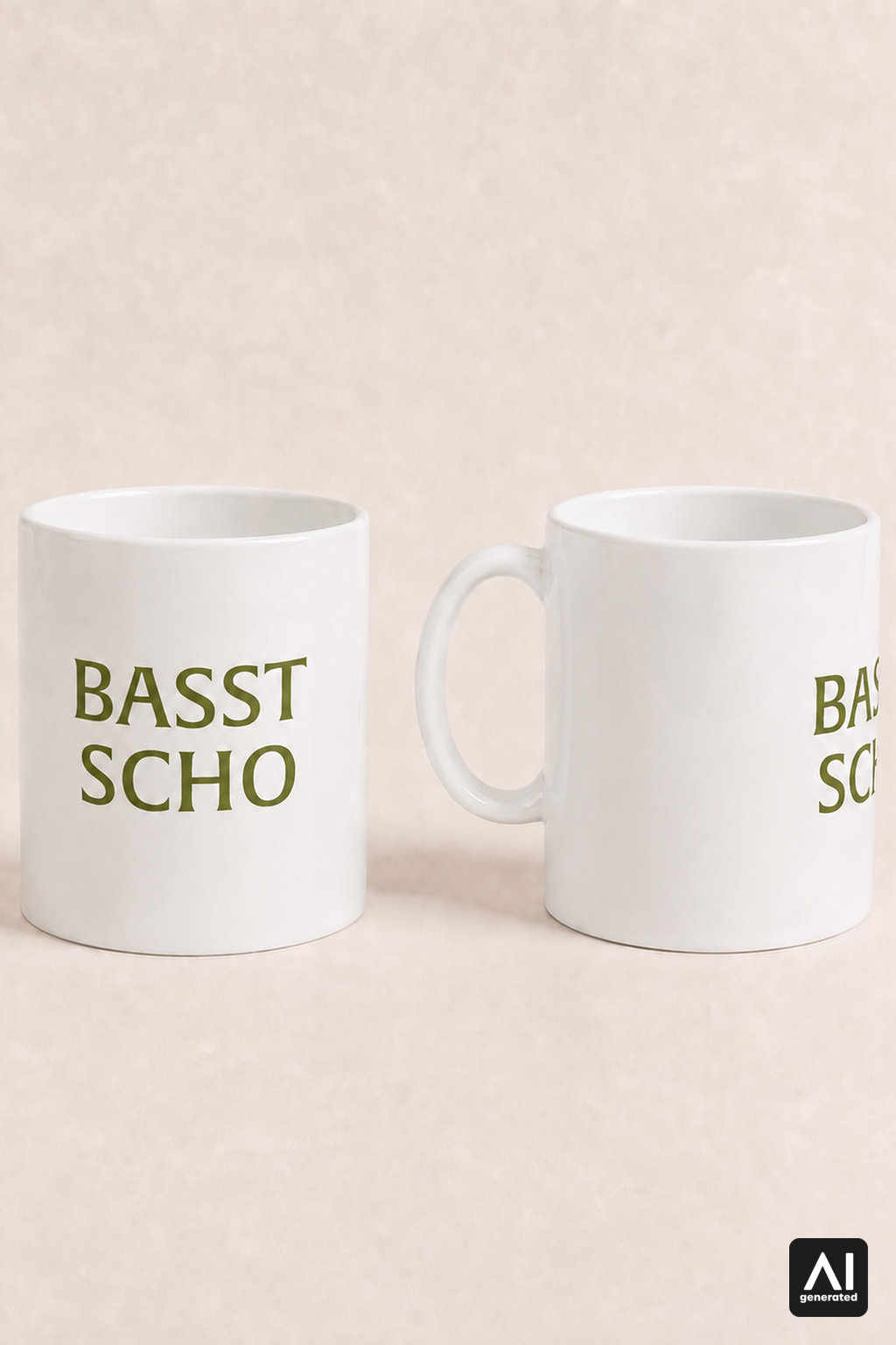 Tasse Basst Scho – Produktansicht in Light Olive und Grün
