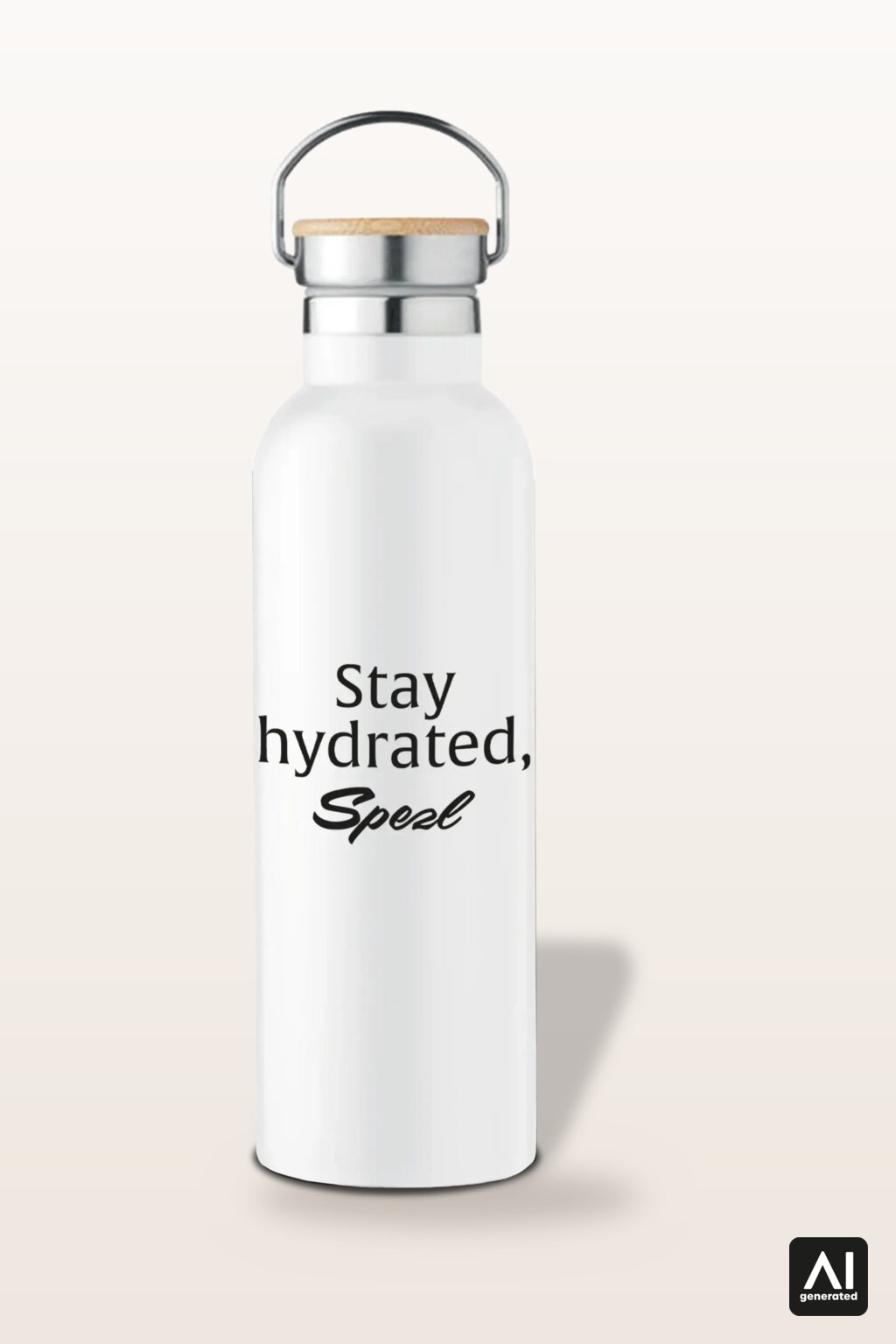 Edelstahlflasche Stay Hydrated, Spezl – Produktansicht in Schwarz