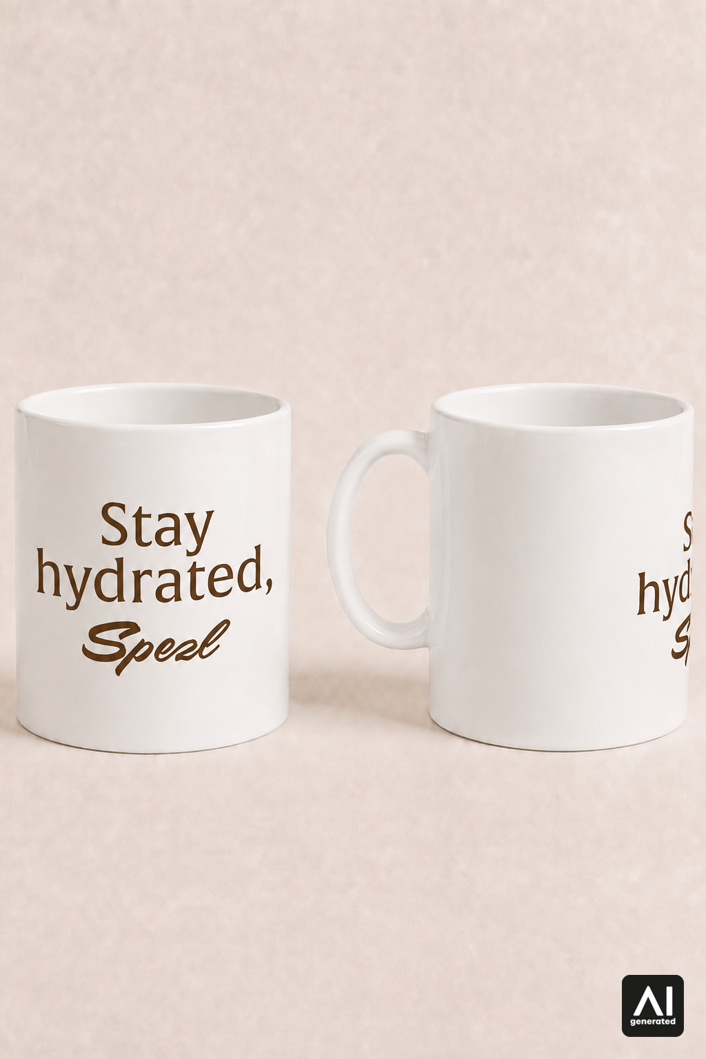 Tasse Stay hydrated, Spezl – Produktansicht in Braun