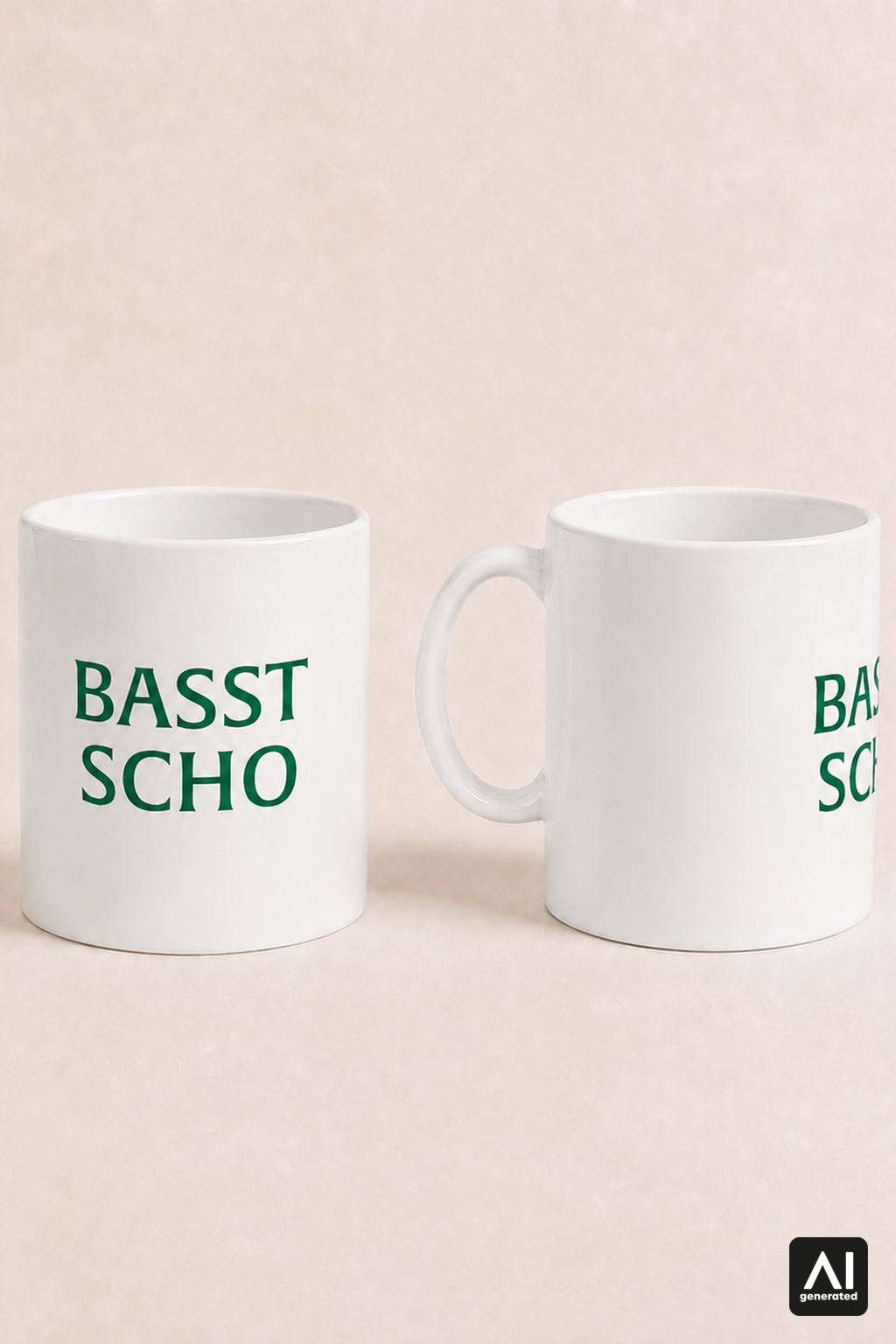 Tasse Basst Scho – Produktansicht in Grün