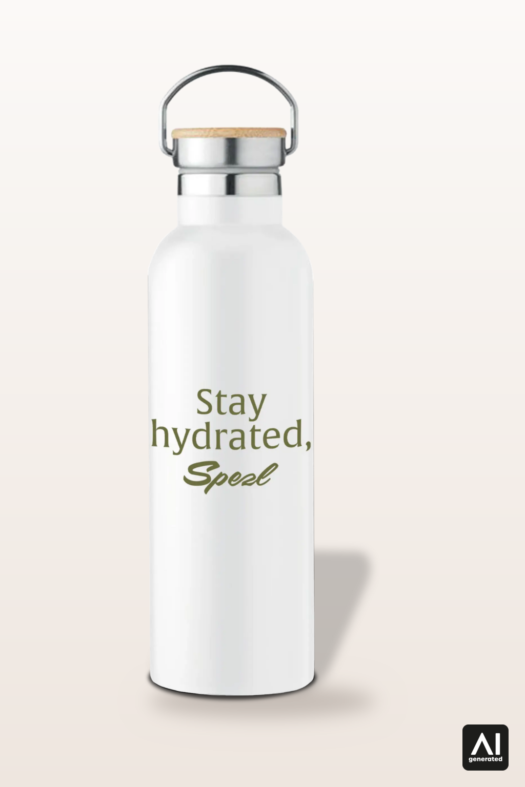 Edelstahlflasche Stay Hydrated, Spezl – Produktansicht in Grün