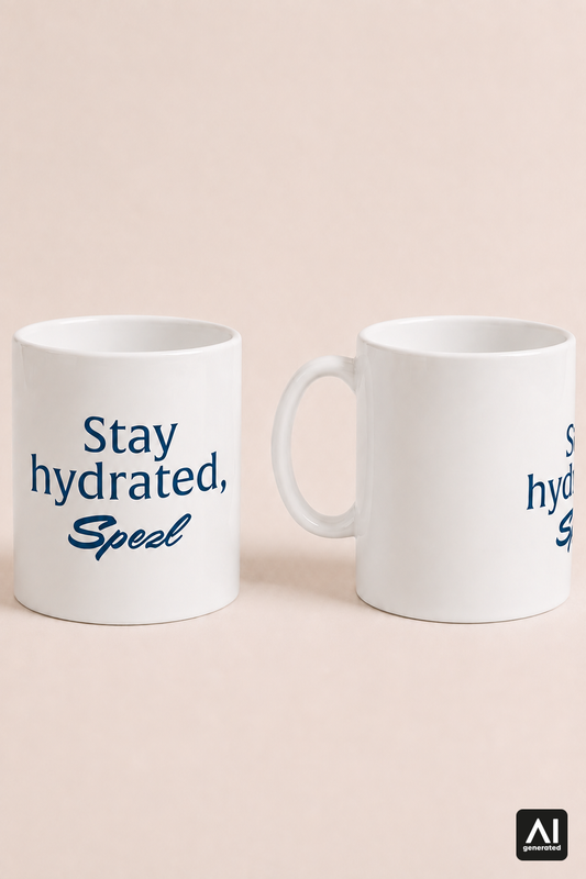Tasse Stay hydrated, Spezl – Produktansicht in Blau
