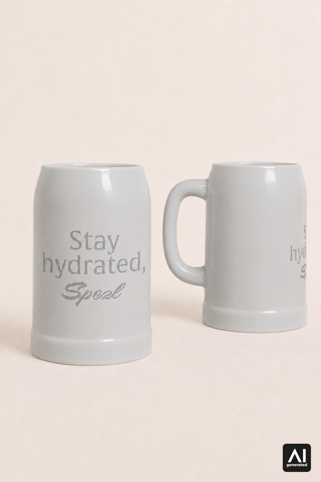 Krug Stay hydrated, Spezl – Produktansicht in Silber
