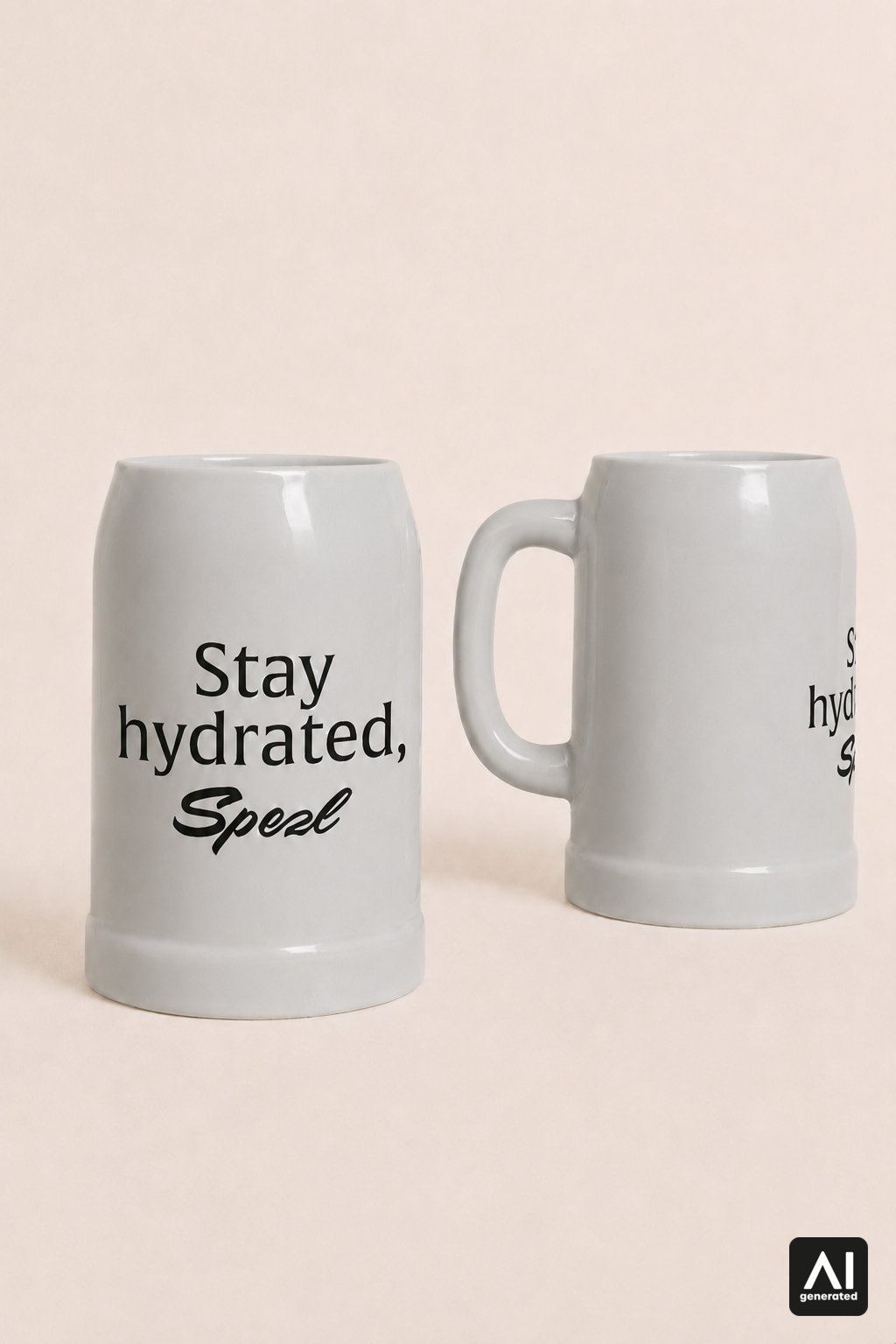 Krug Stay hydrated, Spezl – Produktansicht in Schwarz