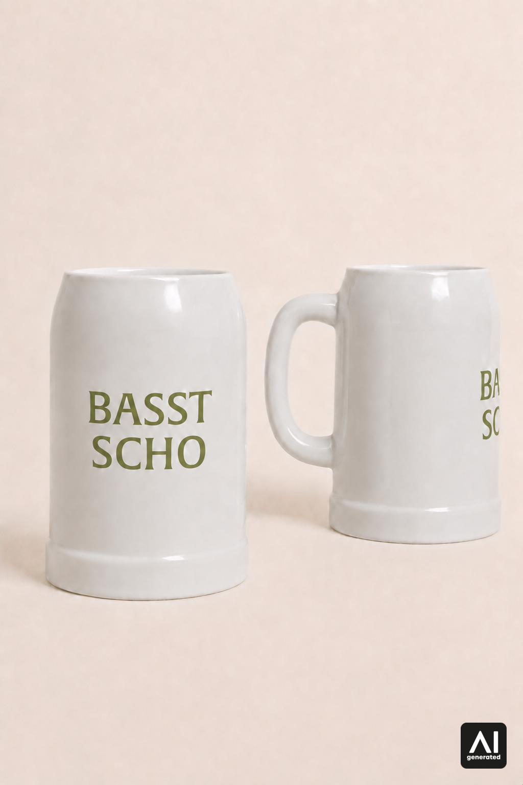 Krug Basst Scho – Produktansicht in Light Olive und Grün