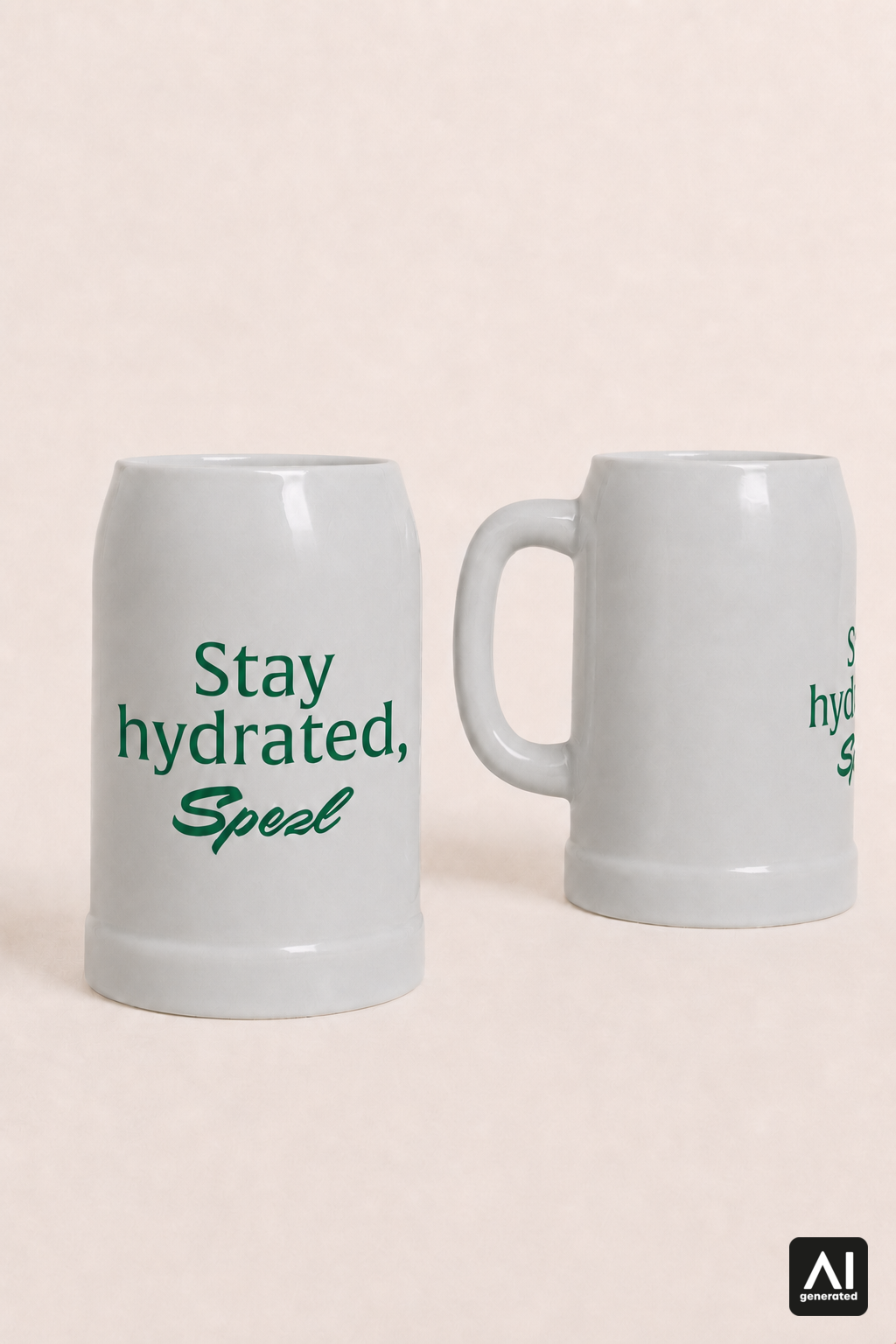Krug Stay hydrated, Spezl – Produktansicht in Grün