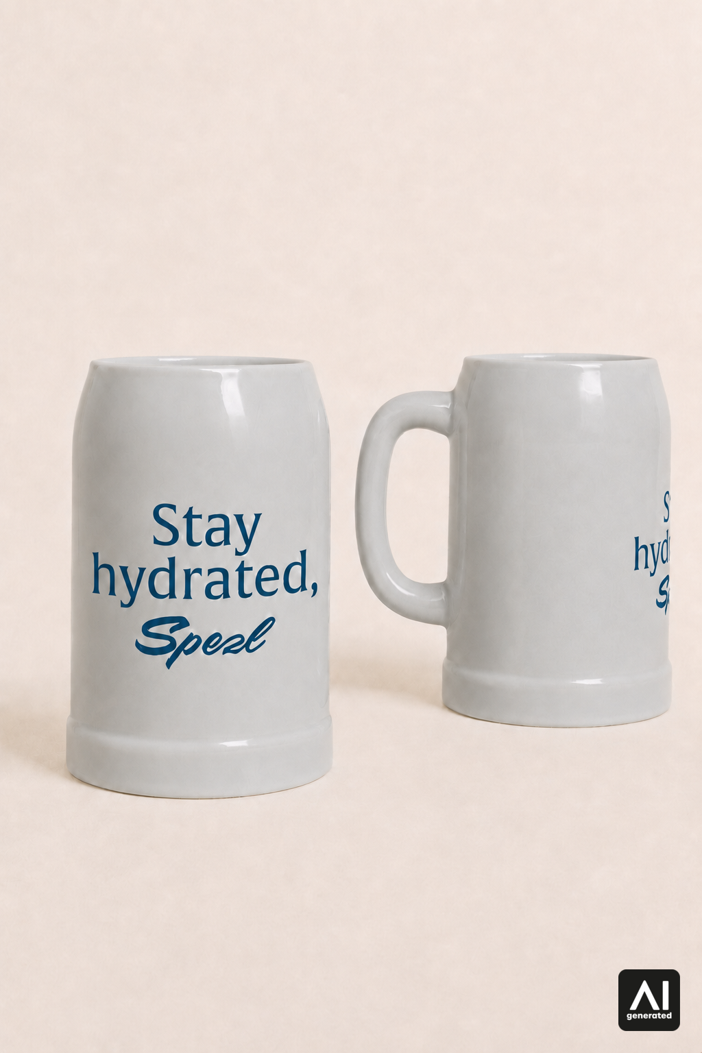 Krug Stay hydrated, Spezl – Produktansicht in Blau