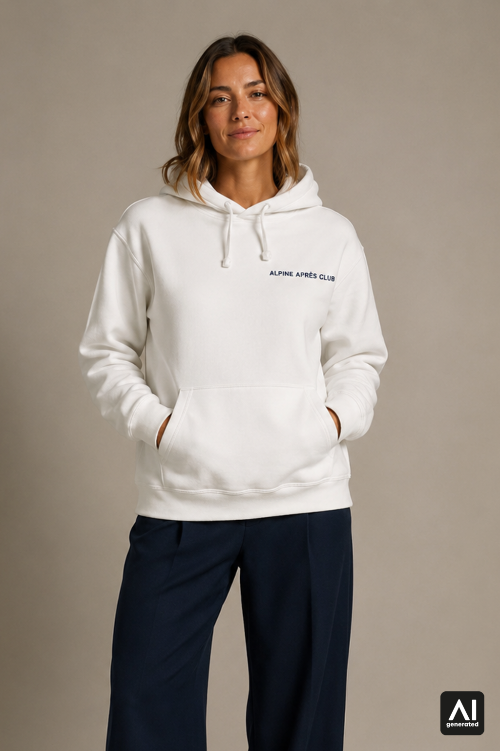 Hoodie Damen Alpine Après Club – Vorderansicht