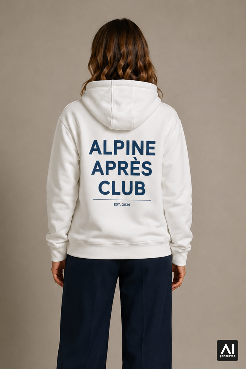 Hoodie Damen Alpine Après Club – Rückansicht