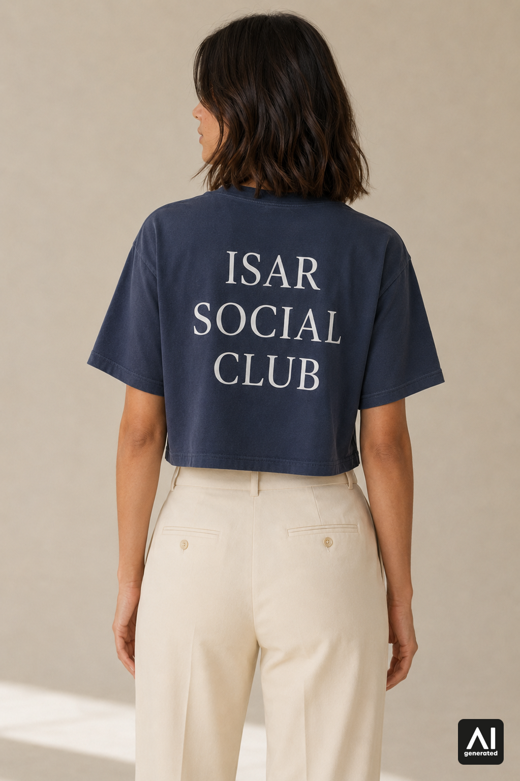 T-Shirt Isar Social Club Mid-Crop Damen – Rückansicht