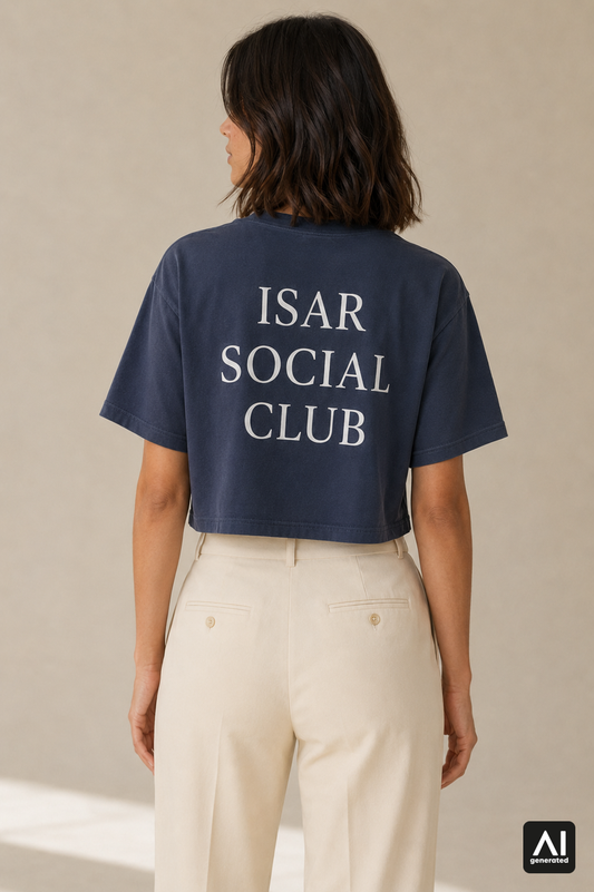 T-Shirt Isar Social Club Mid-Crop Damen – Rückansicht