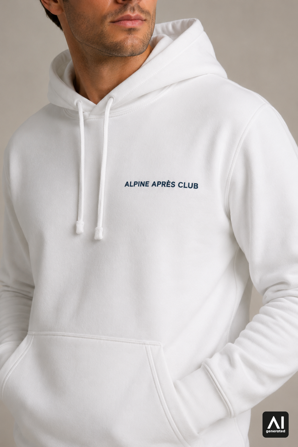Hoodie Herren Alpine Après Club – Detailansicht